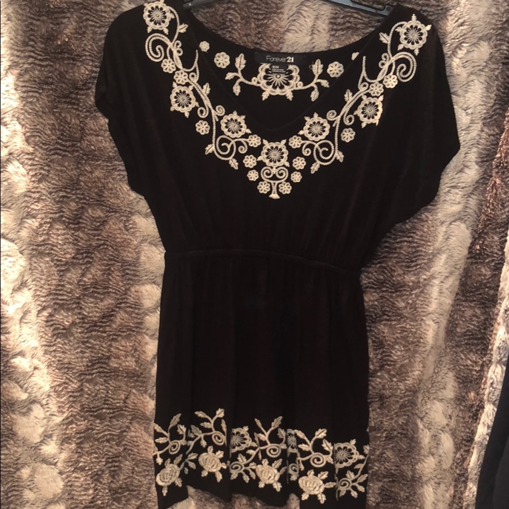 Black flowy v-neck top